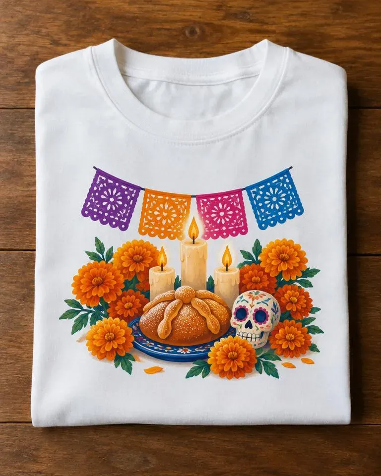 Playera con diseño: Ofrenda tradicional